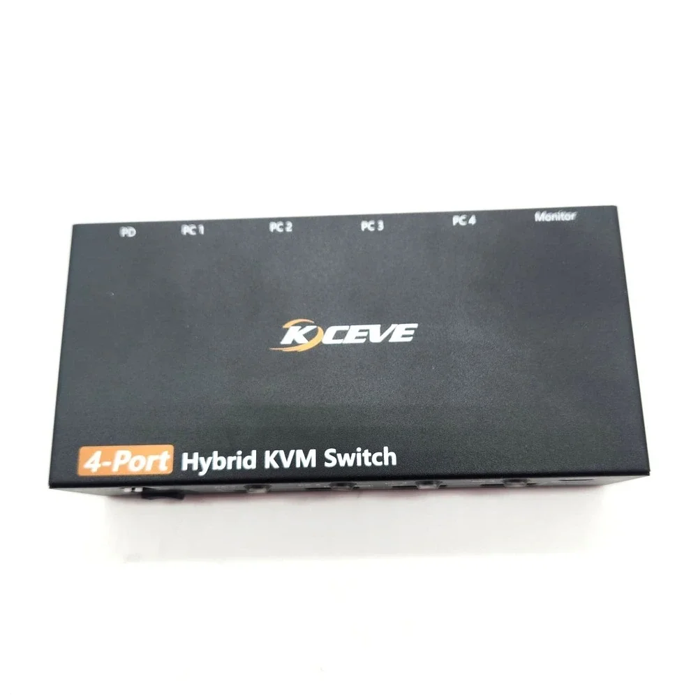 KCEVE 4K KVM Switch 4 Computers 1‎ Monitor HDMI USB-C DP EDID USB 3.0 60H